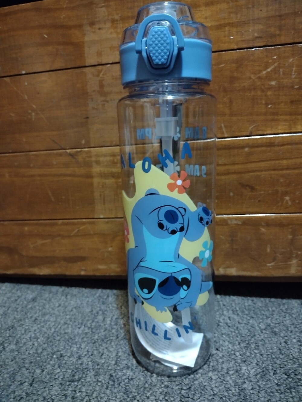 Disney Stitch Water Bottle With Wrist Strap 33 OZ